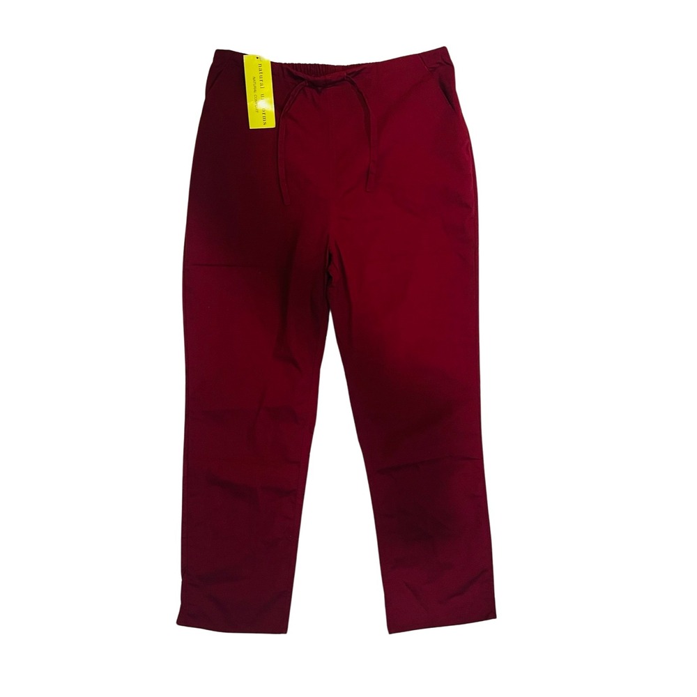 NWT NEW Natural Uniforms Classic Pants Pocket Drawstring Burgundy Size XS
